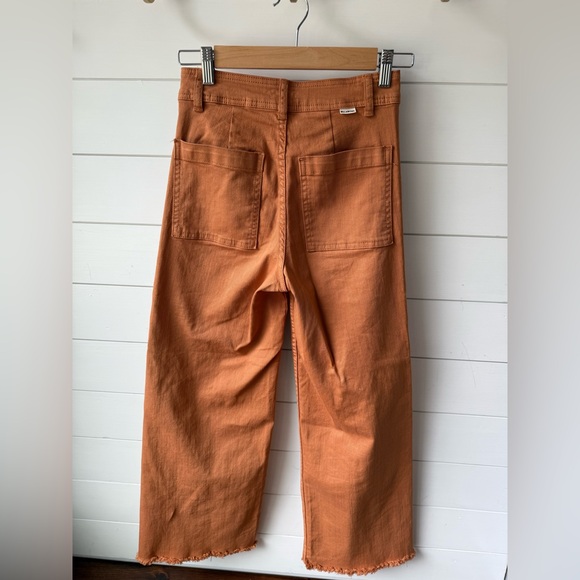 Billabong free fall wide-leg frayed pants burnt orange size 25 - Picture 5 of 5